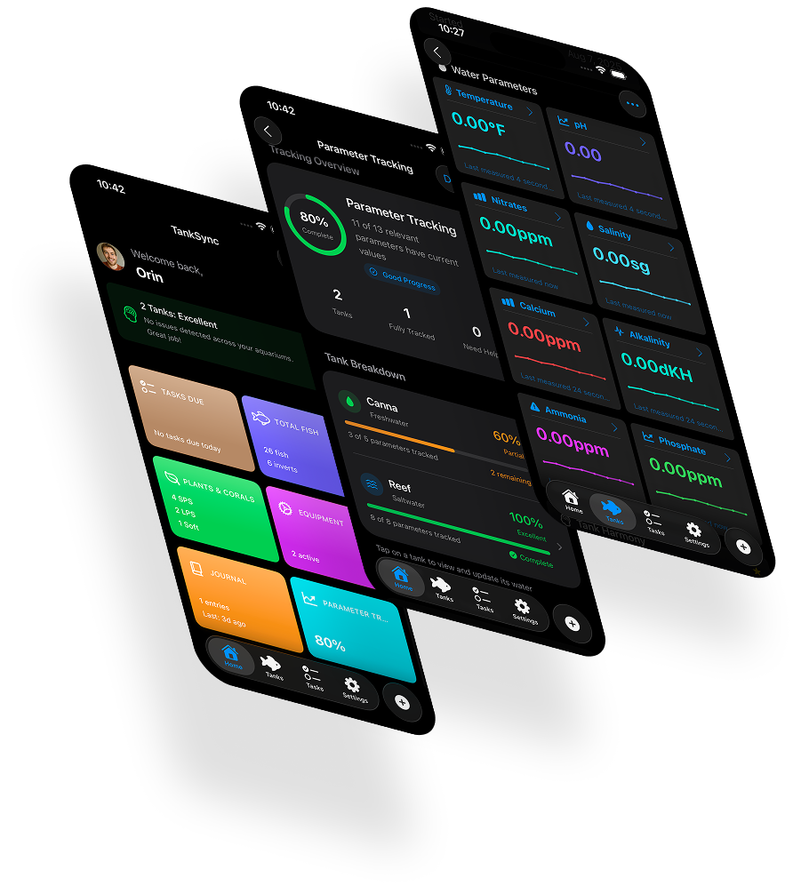 TankSync Dashboard - Water Parameter Tracking and Analytics